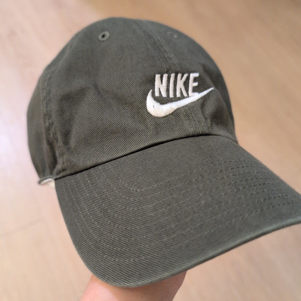 Nike Heritage86 Adjustable Hat Olive Green Baseball Cap Leather Strap Mens OSFM